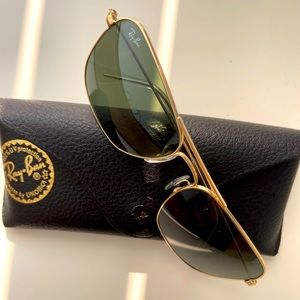 Ray-Ban Gold and Green Sunglasses